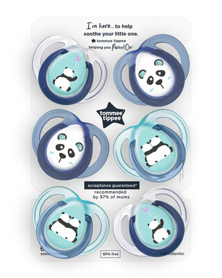 Tommee Tippee Anytime Soother, Pack of 6 (0-6 months)